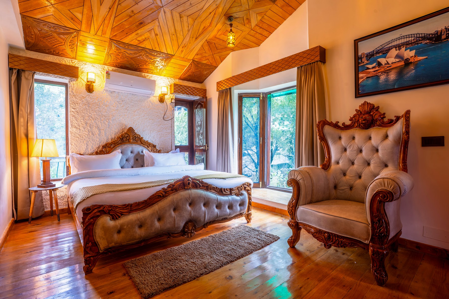 Bedroom interior in the first-floor suite