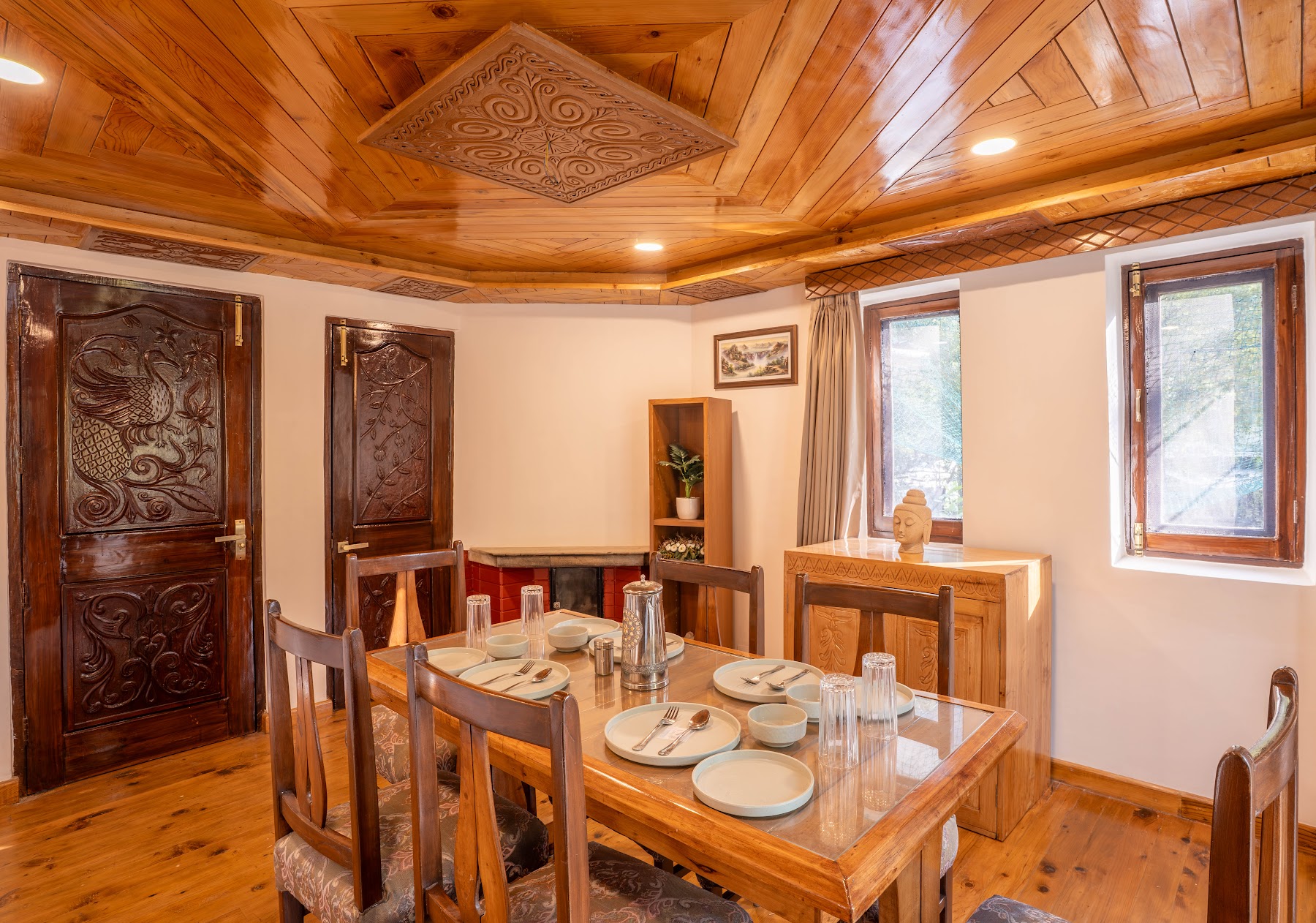 Dining table laid in the Hall Balcony Suite