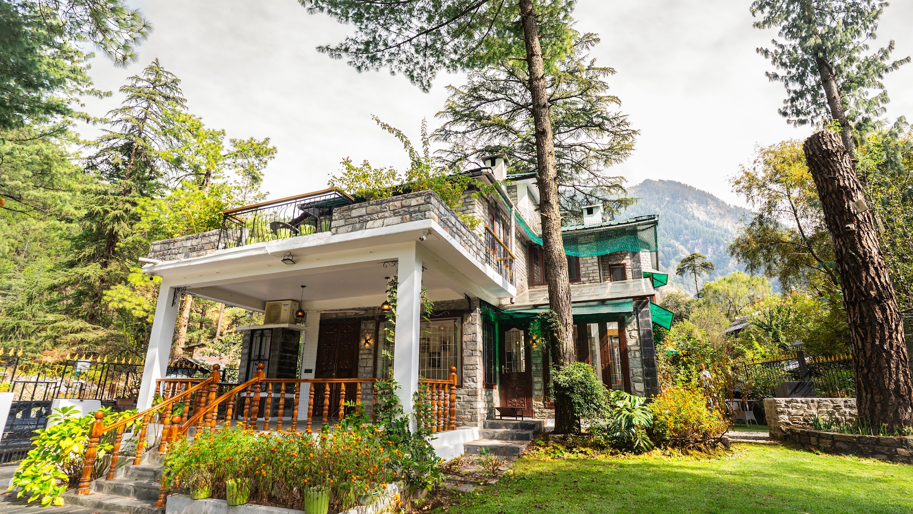 River Stone Villa with mountains behind
