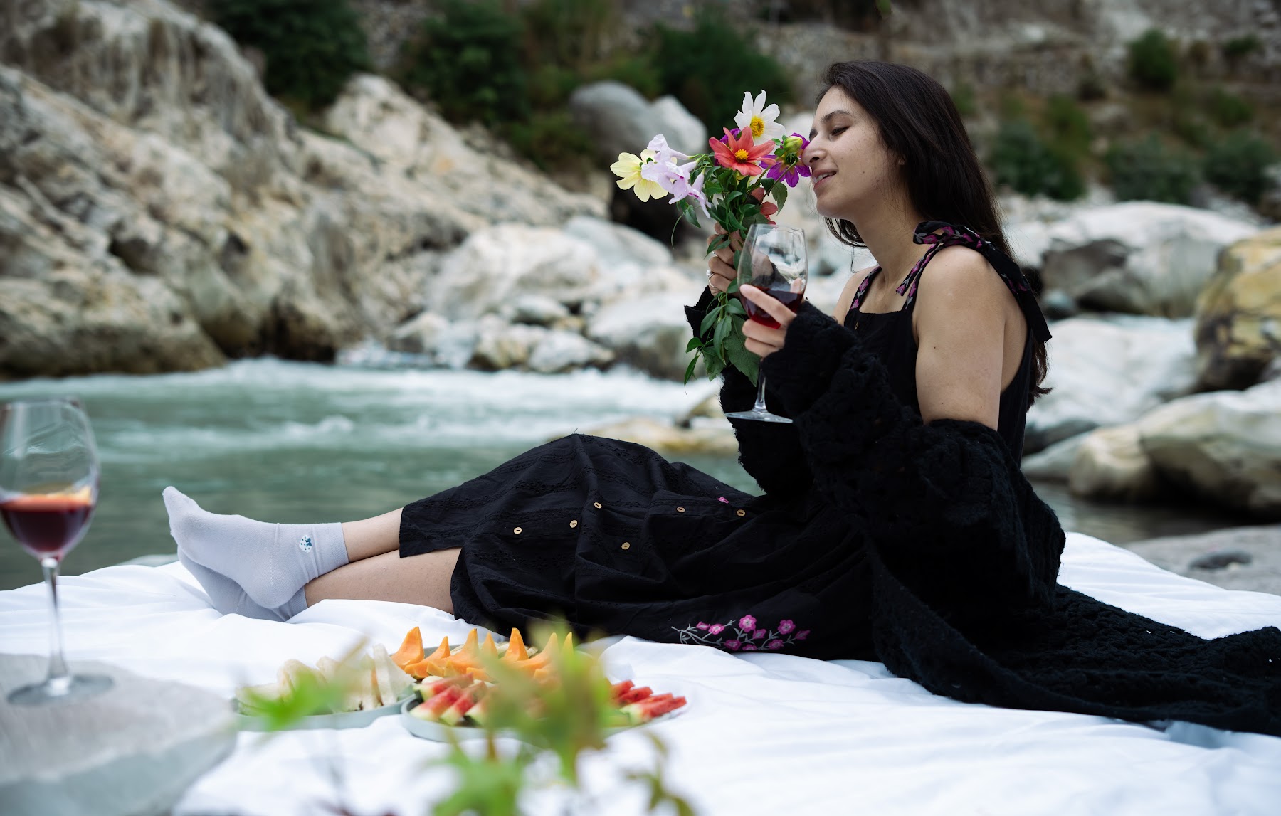 Picnic beside the Parvati River